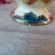 Vintage vase from Belgium signed – 1950s ceramic, decorated with coloured leaves.
