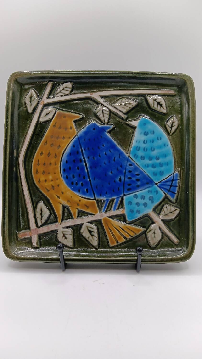 Enamelled plaque the 3 birds by Lisa Larson - Gustavsberg