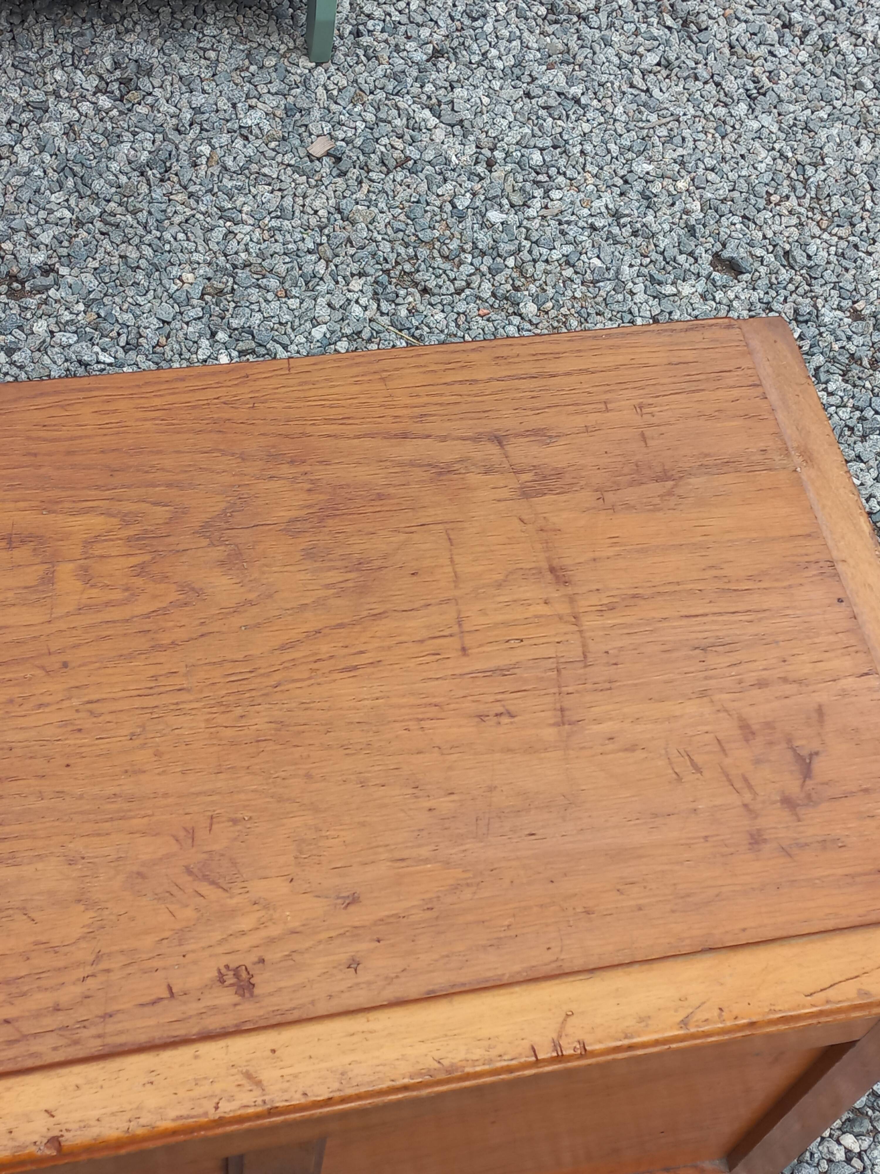 Vintage 1950s oak chest with compass feet