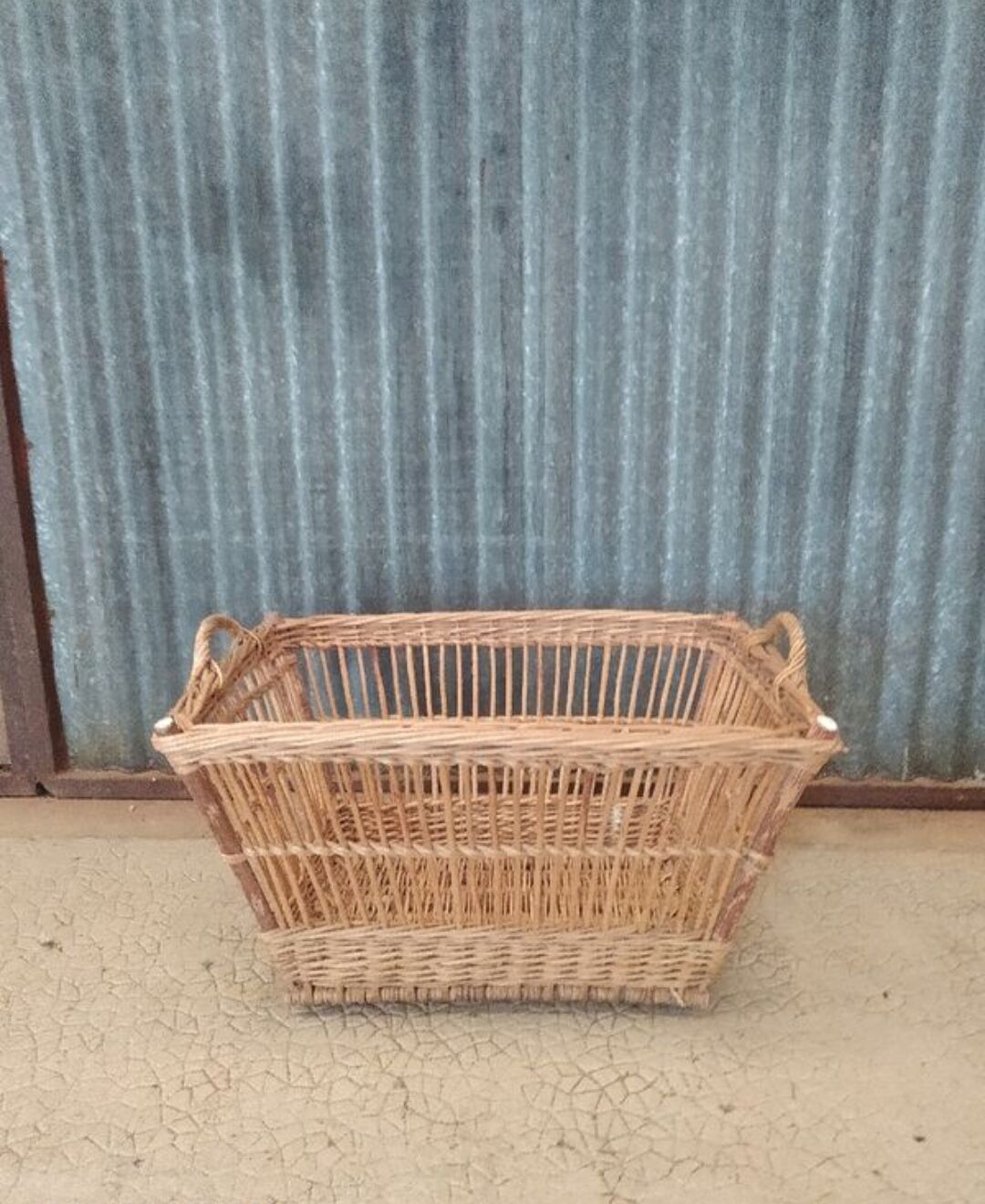 Large vintage wicker basket