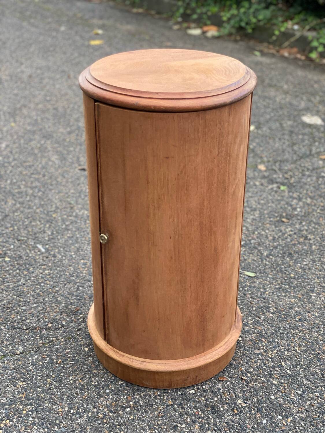 Somno bedside table renovated in solid raw mahogany wood