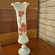 Grand vase opaline fleuri vintage