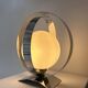 Lampe de table vintage, chrome et opaline, France 1970
