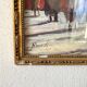 Huile « procession sicilienne « 1960, cadre bois et vitre