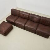 De Sede DS-15 Modular Leather Sofa Switzerland 1970s