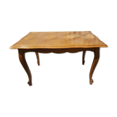 Former table low style Louis XV marquetry wood feet curved vintage