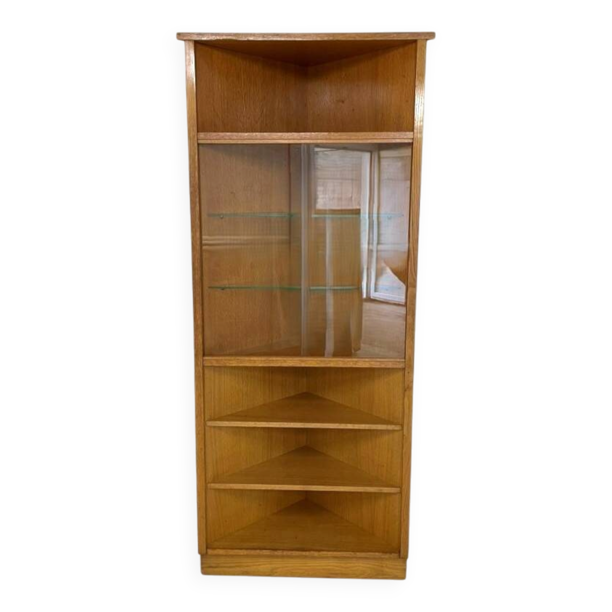 Vintage corner display bookshelf