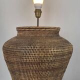 Woven rattan lamp base