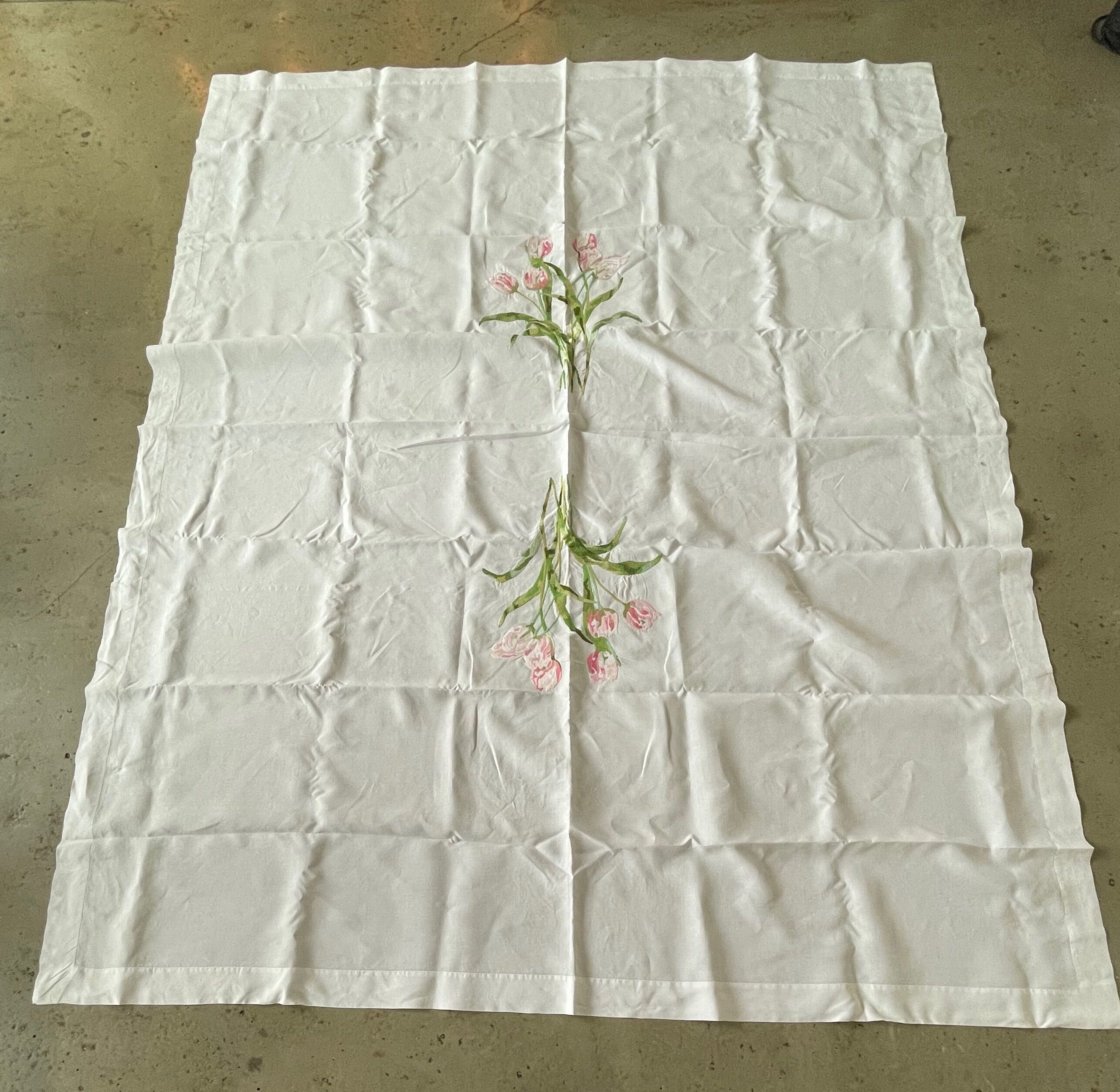 Hand-embroidered vintage tablecloth