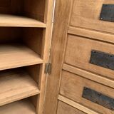 Armoire de notaire en chêne brut massif, 1920