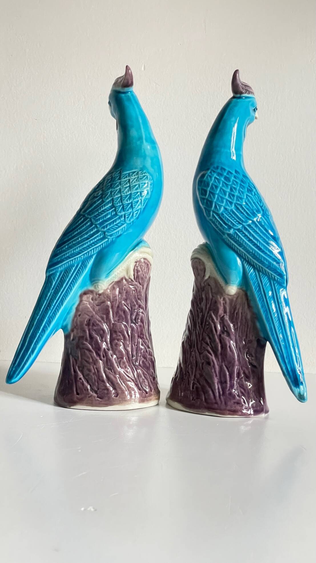 Pair of phenix birds chinese porcelain early 20th century