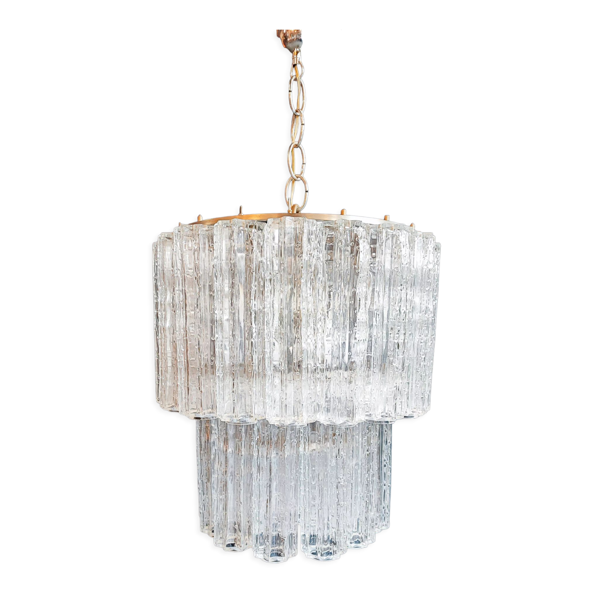 Chandelier Tube Tronchi in Murano Glass by Paolo Venini, 1970