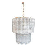 Chandelier Tube Tronchi in Murano Glass by Paolo Venini, 1970