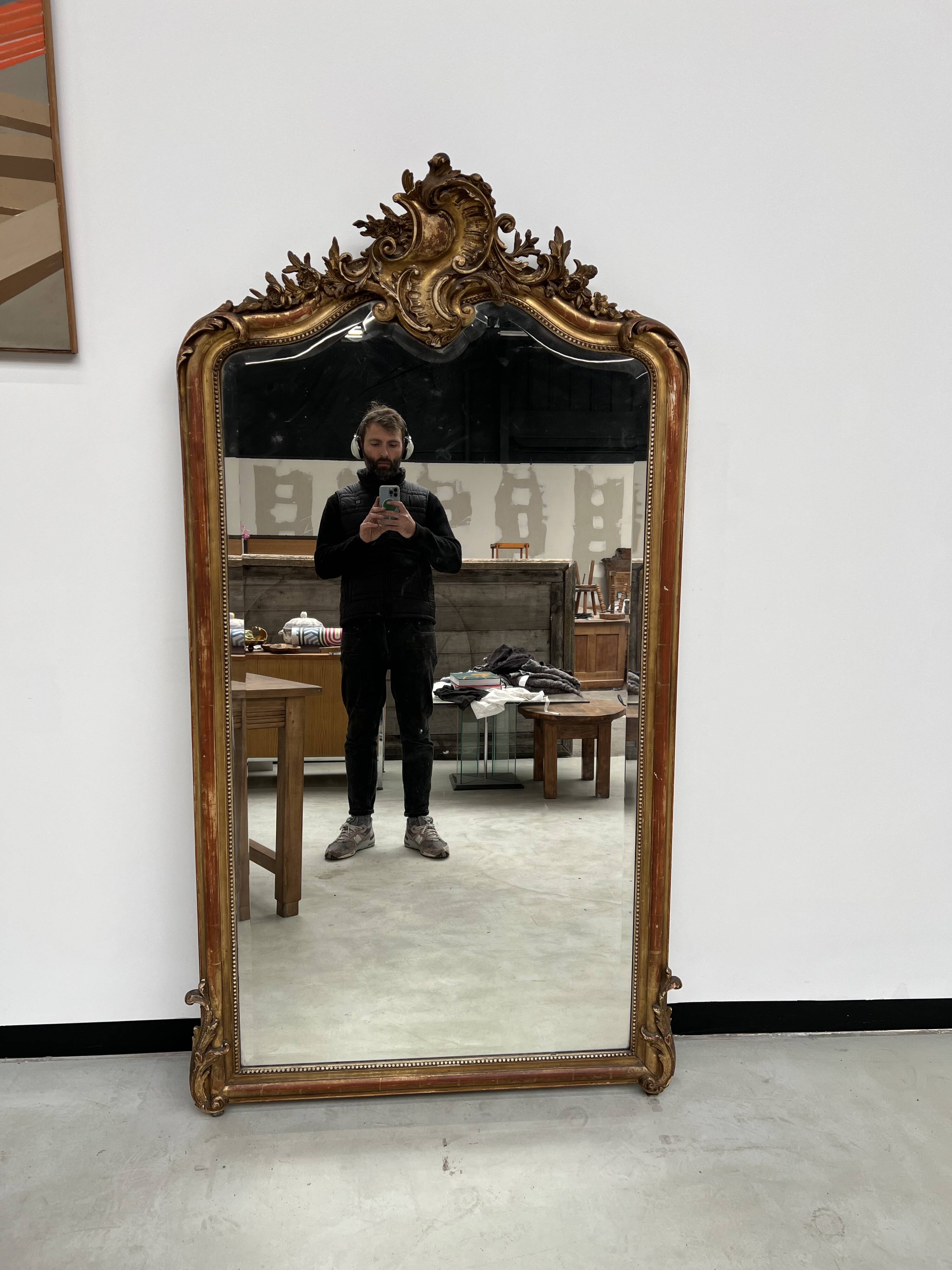 Large 19th century louis xv style mirror