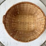round rattan basket 60s-70s