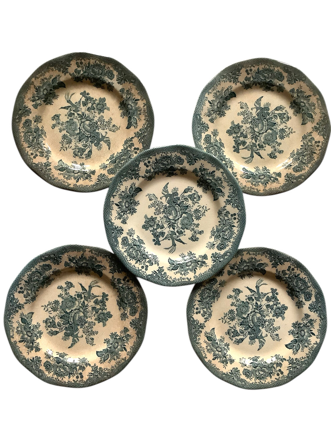 5 small antique Wedgwood ironstone plates – 17.5 cm