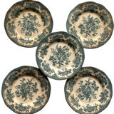 5 small antique Wedgwood ironstone plates – 17.5 cm
