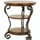 Traditional Dark Brown End Table with 3 Fixed Shelves
