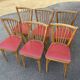 6 chaises baumann bistrot simili rouge