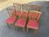 6 chaises baumann bistrot simili rouge