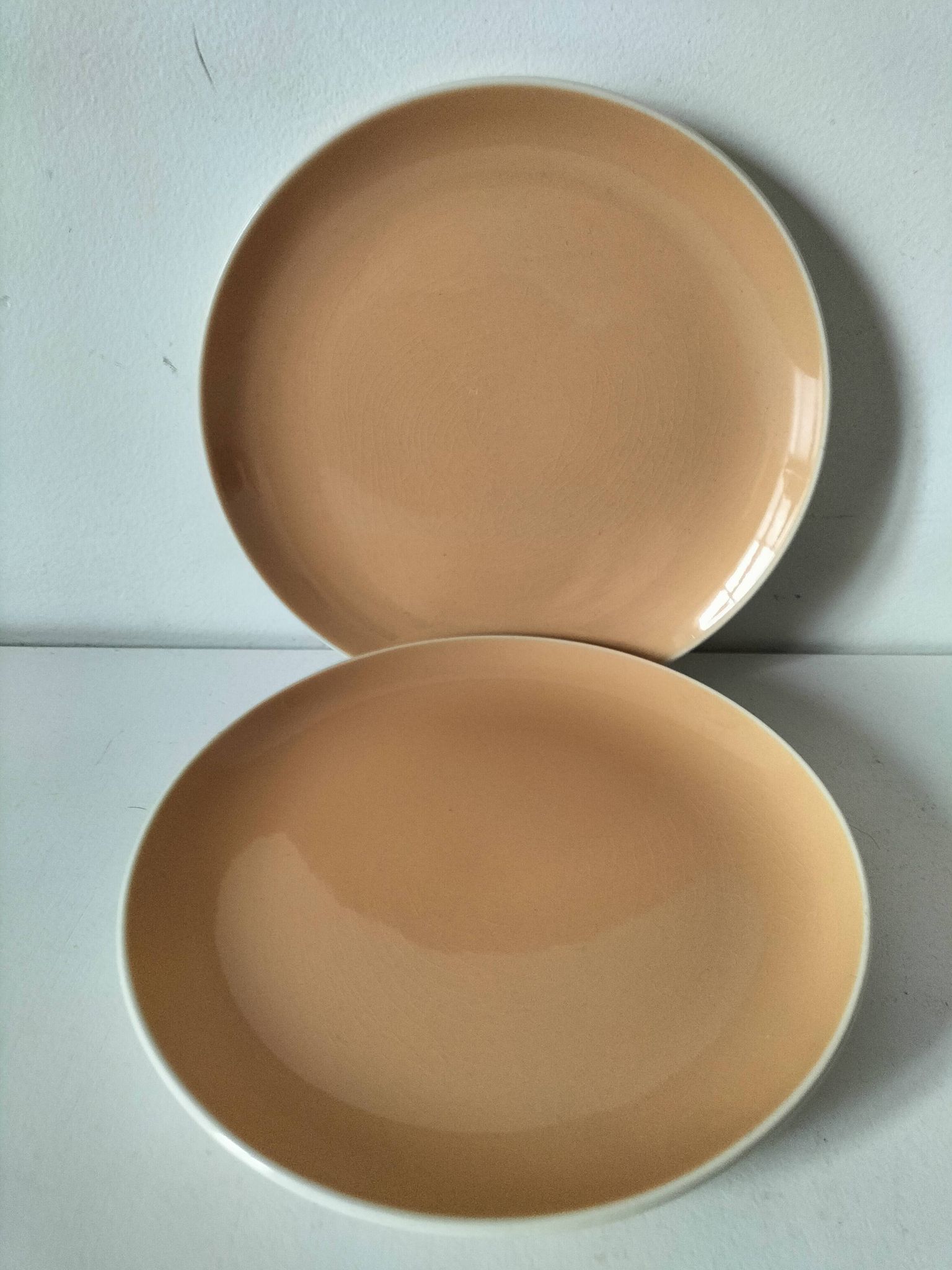Set of three dessert plates Villeroy & Boch Mettlach powder pink