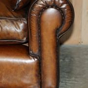 Pair of Ralph Lauren Jamaica club sofas restored in leather.