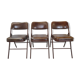 Rare suite de 3 chaises Samsonite 1977 assise marron