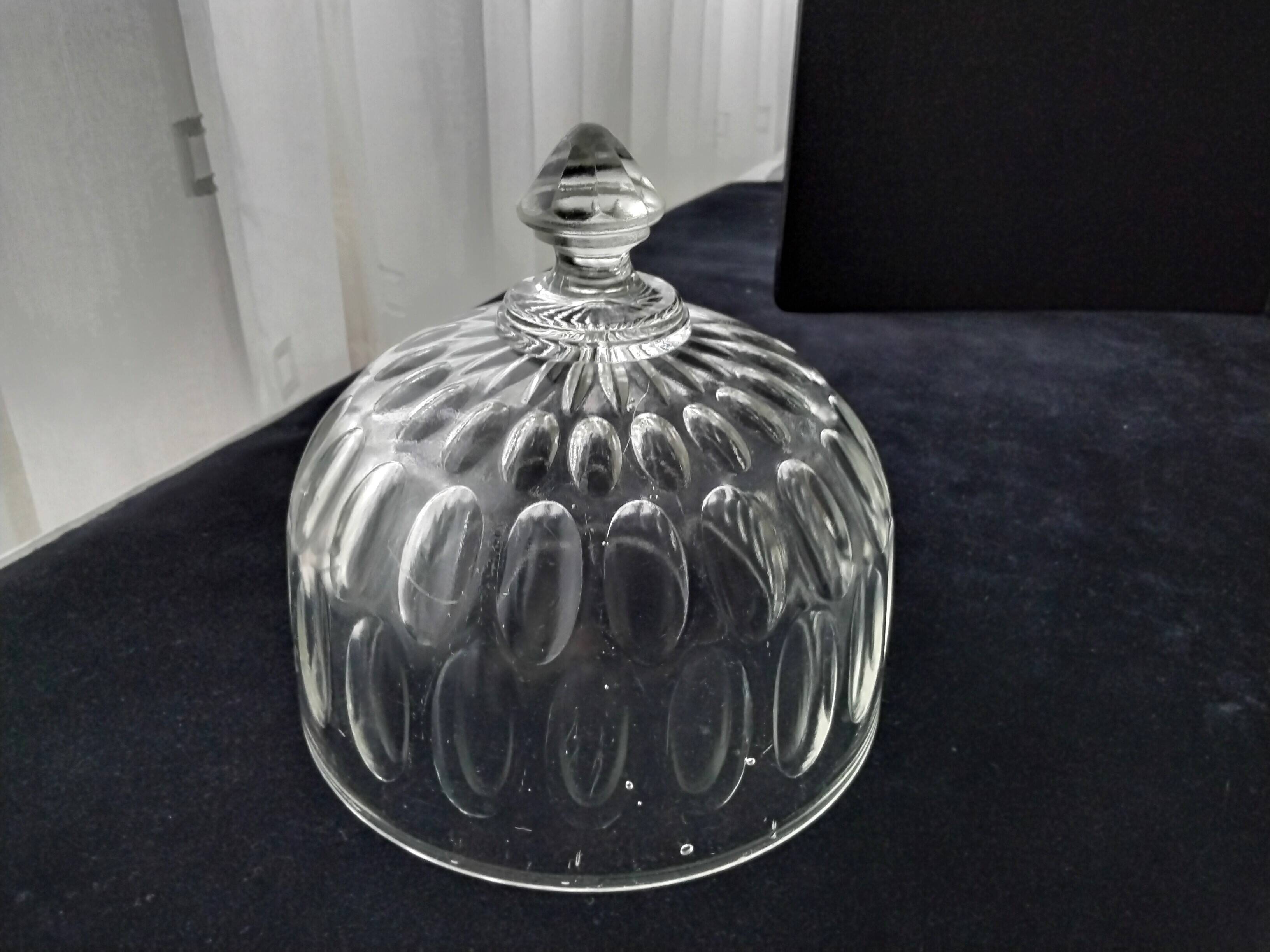 Old cheese bell in molded pressed glass