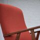 1970s, Danish highback armchair, furniture wool, teak wood, oak wood.