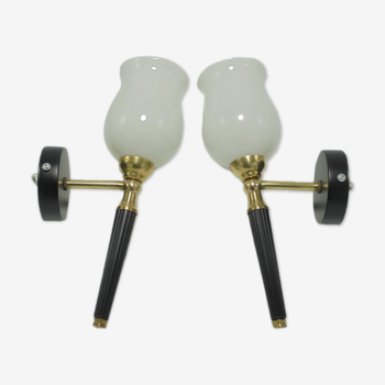 Pair of torch sconces