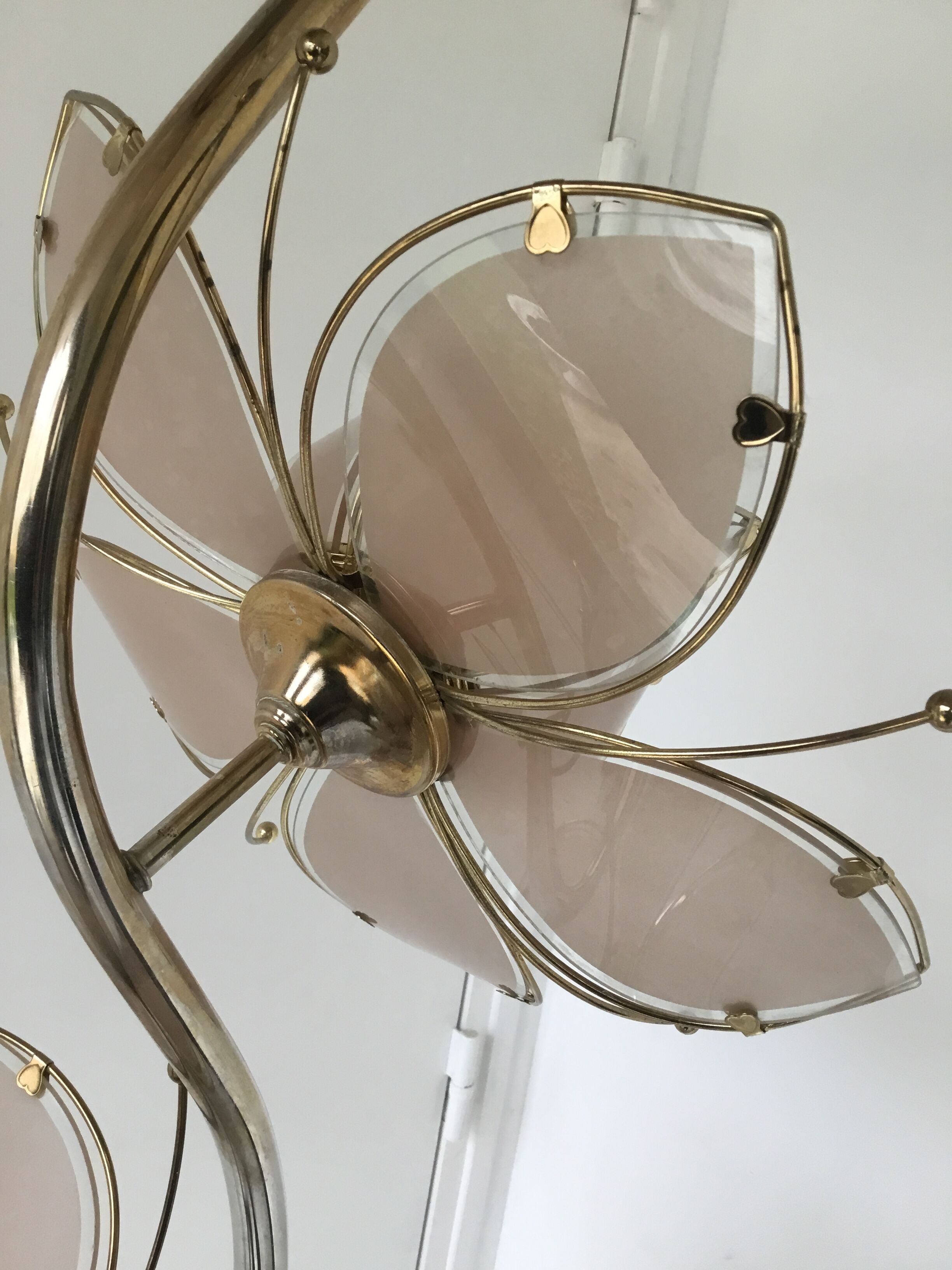 Hollywood Regency Lotus Flower Floor Lamp, Italian Design 1970s