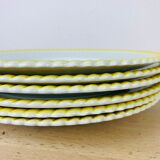 Lot de 6 assiettes plates en faïence vintage