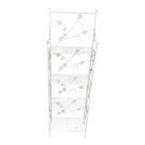 Industrial bookcase folding shelf in white wrought metal