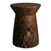 LUNA side table stool in hand-carved solid recycled teak.