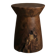 LUNA side table stool in hand-carved solid recycled teak.
