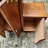 Vintage wooden doll wardrobe Art Deco