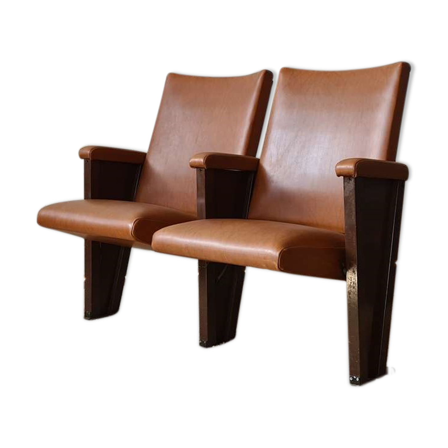 Pair of vintage cinema armchairs