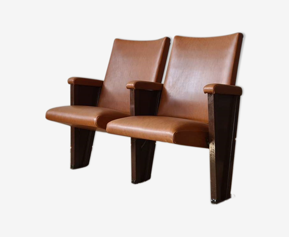 Paire de fauteuils de cinéma vintage