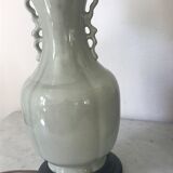 Lampe en céramique vintage vert céladon