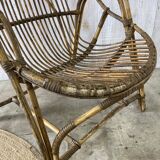 Fauteuil rotin vintage