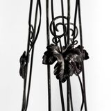 Wrought iron chandelier, tulips / pressed-molded glass bowl, Art Deco, 1930