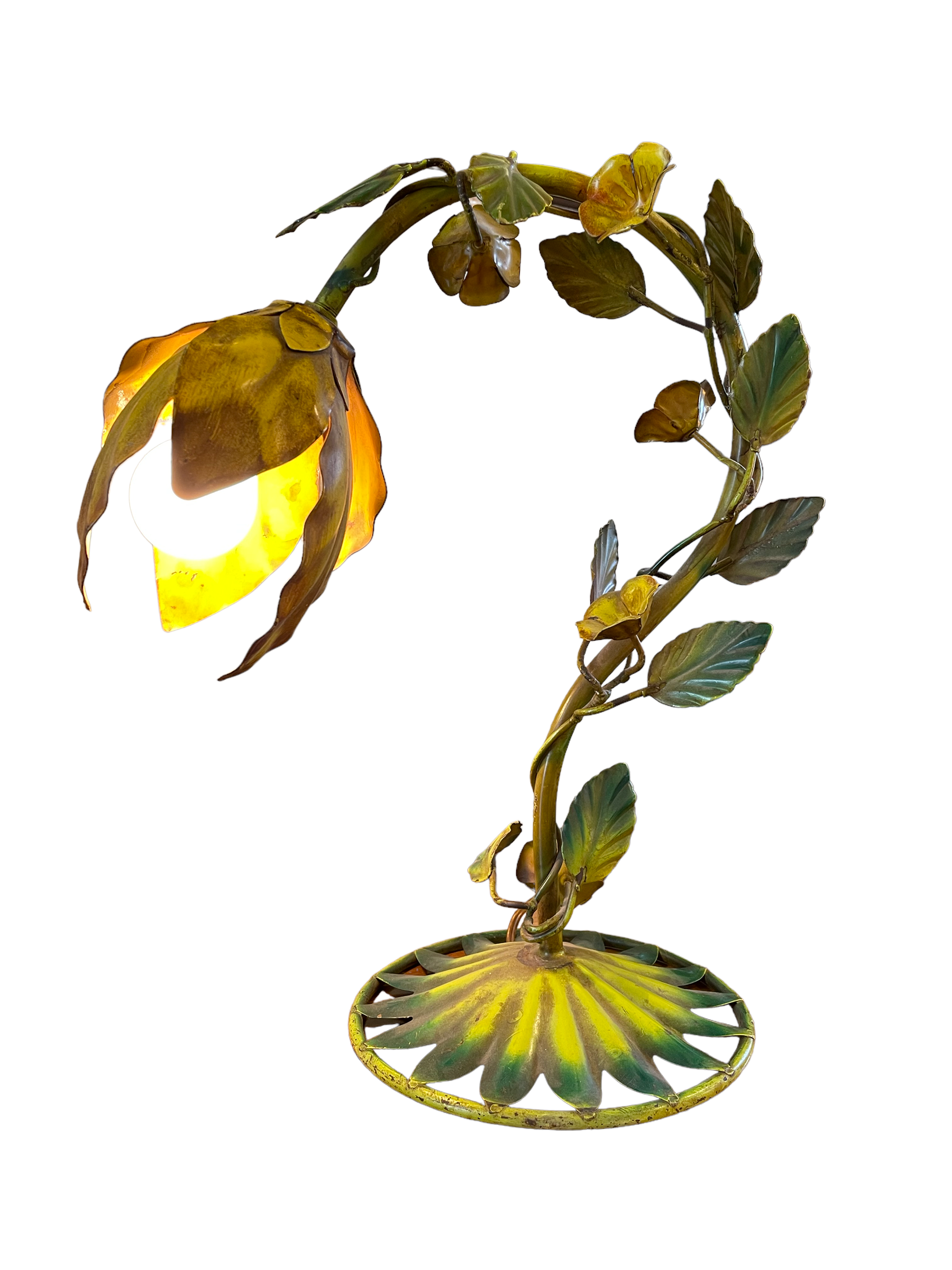 Stylized floral lamp in painted sheet