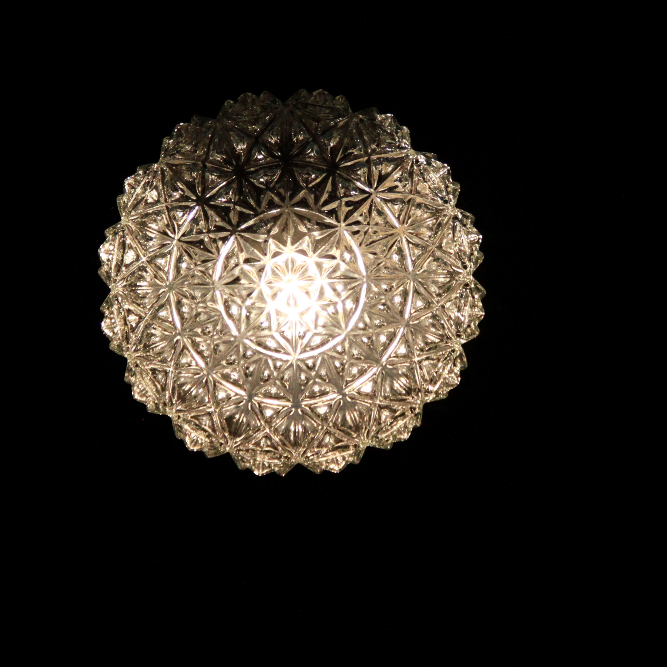 Ceiling lamp round globe molded glass 70/80s