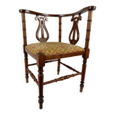 Fauteuil de coin à dossier lyre, vers 1900
