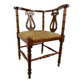 Corner armchair with lyre back, circa 1900
