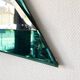 Emerald green geometric mirror – Italy, 1970s/1980s