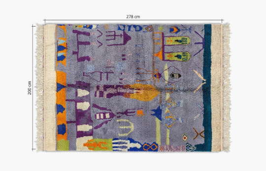 Tapis mrirt berbere coloré matisse  255 X 155