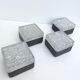 Set 4 appliques plafonniers carrés verre moulé bulles et métal noir