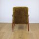 Armchair 'Lis', 1970s brown vintage khaki / olive long hair Rudy boucle design Henryk Lis - 2 pieces available