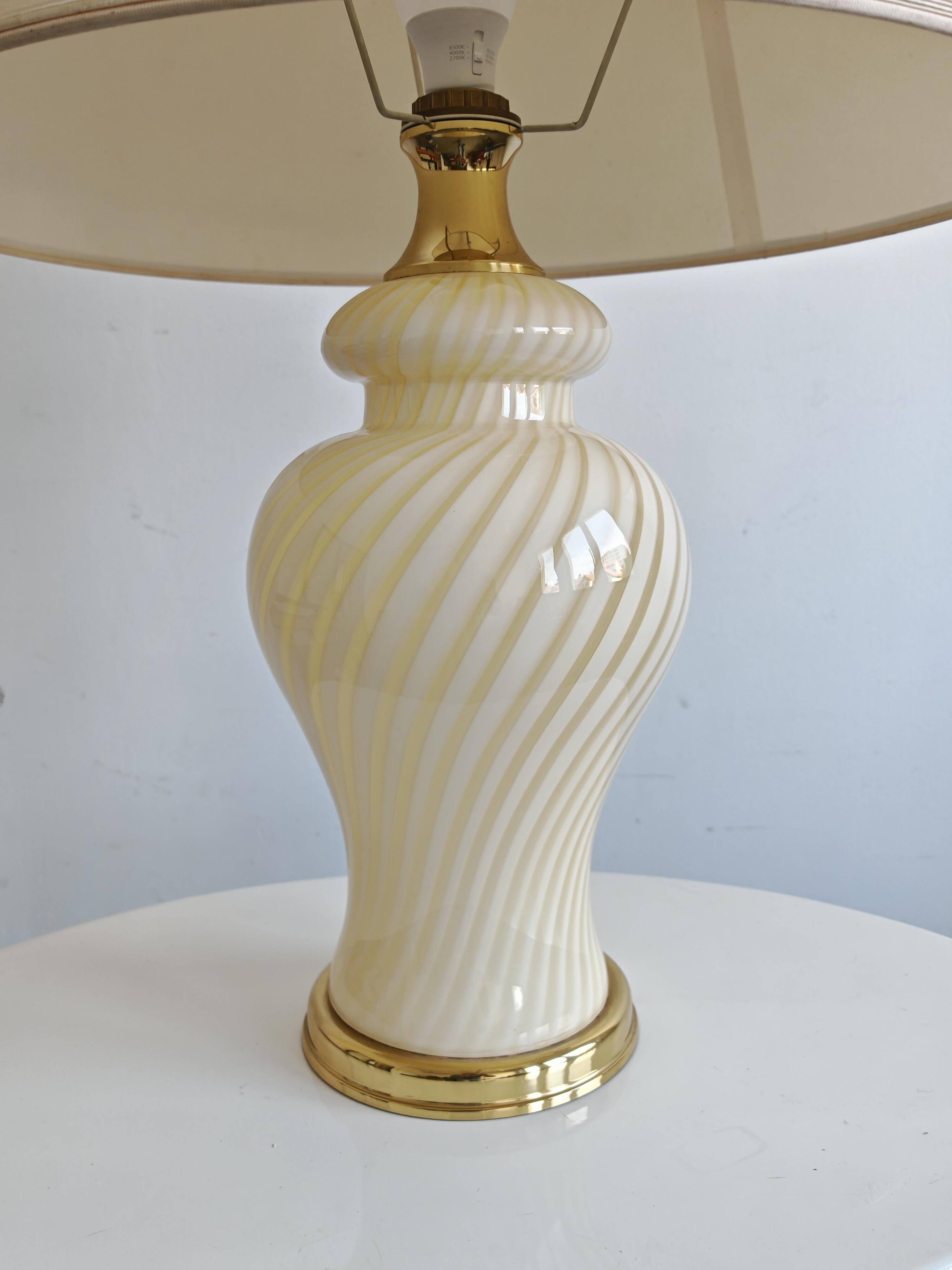 XL Mid Century Modern table lamp in Murano glass by Venini